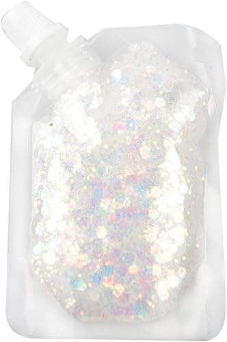 GL-Turelifes Gel de purpurina corporal, fácil de aplicar y quitar, 1.7 fl oz, lentejuelas de sirena, purpurina gruesa para cuerpo, cara, cabello,