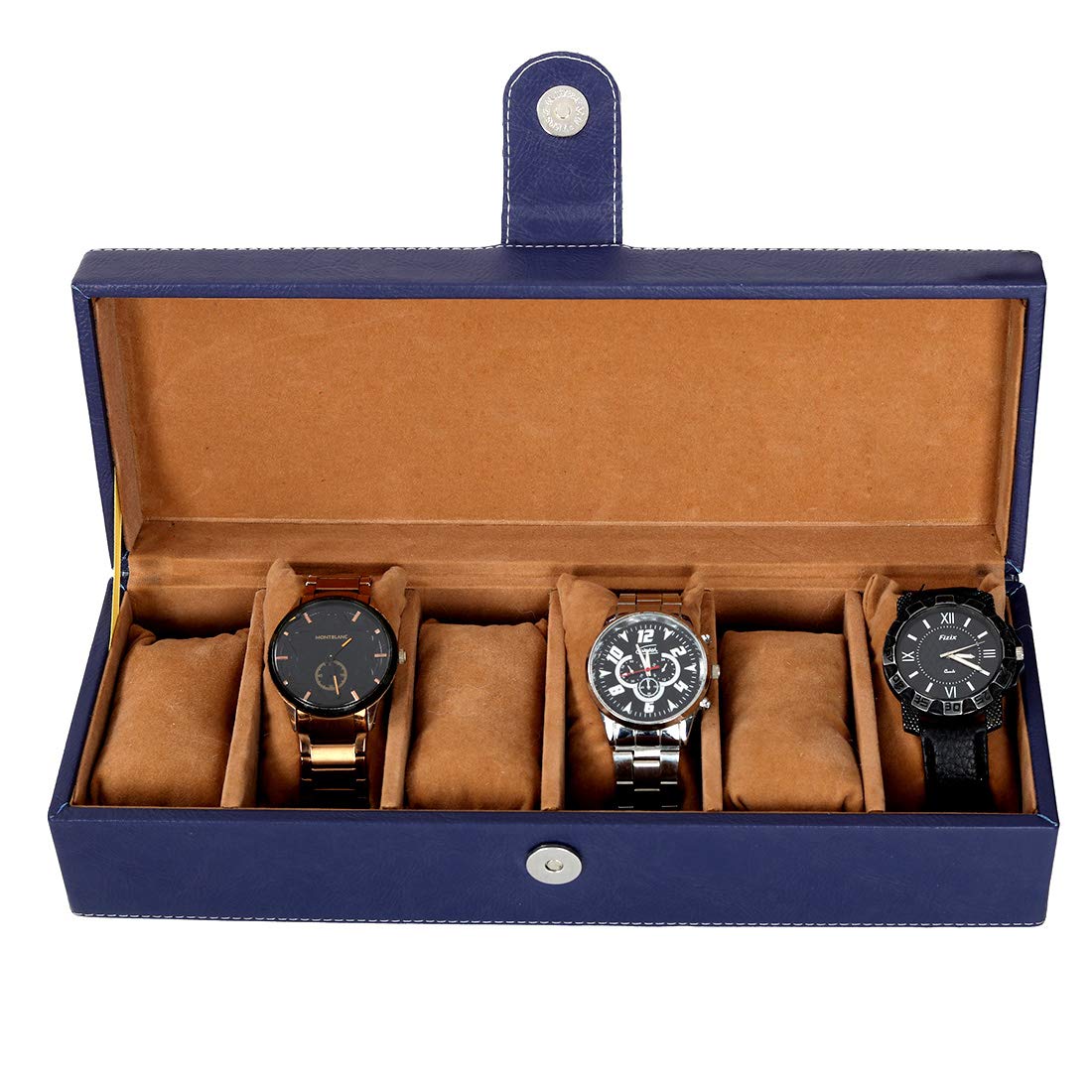 Leather Gifts Rich PU Leather 6 Slots Watch Box (blue) (B07QPDTTSP) Amazon Price History, Amazon Price Tracker