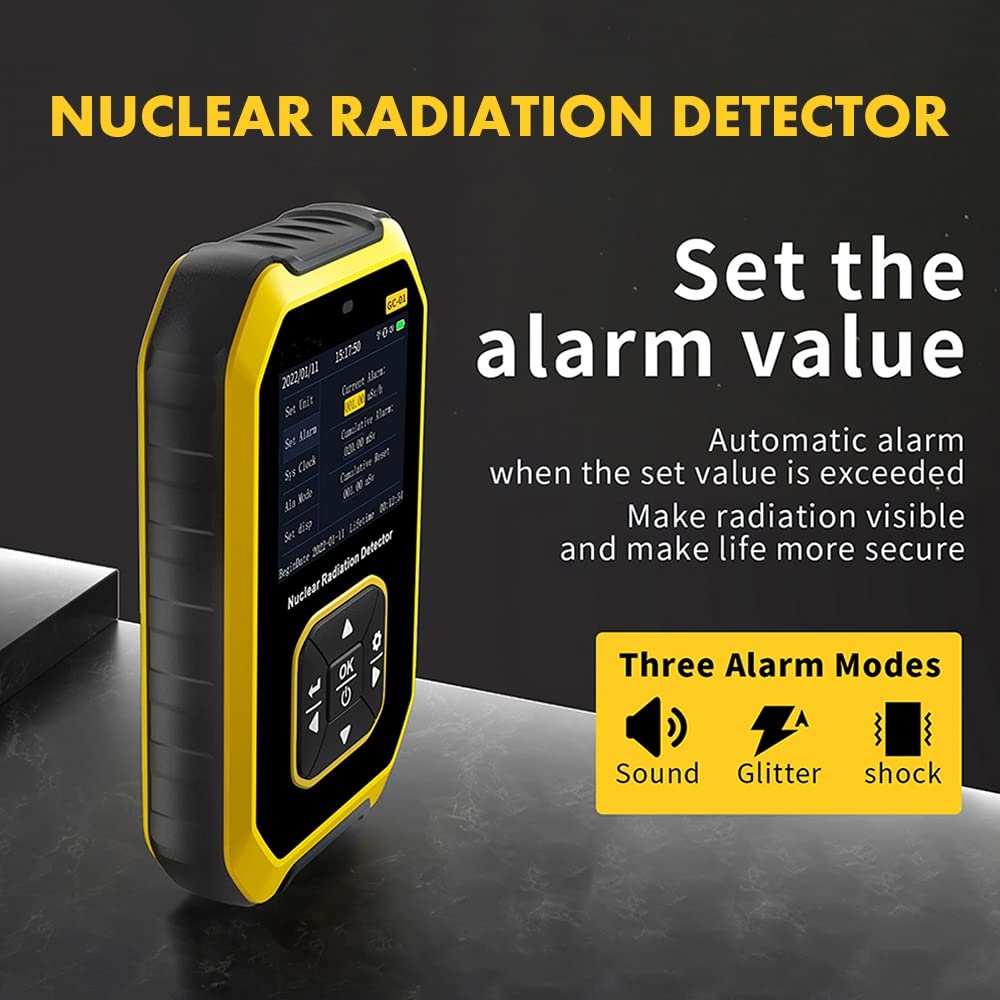 Jadeshay Compteur Geiger Radioactivité GC01 Détecteur de Rayonnement Nucléaire Dosimetre Radon Personnel Testeur de Radioactivité à Rayons X avec Écran LCD