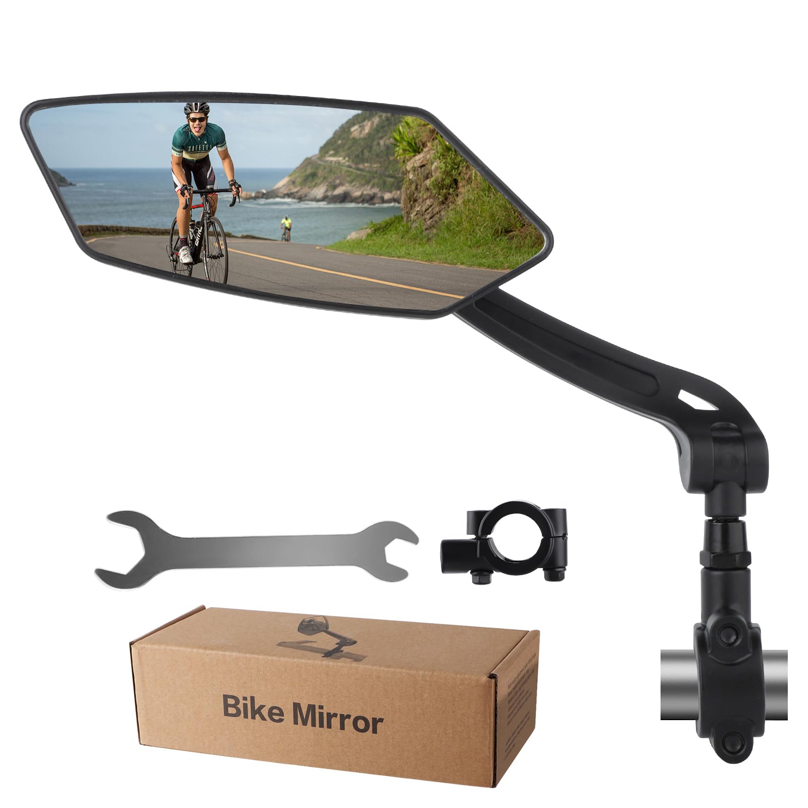 Specchietto Retrovisore Bici Regolabile Manubrio Da Corsa Singolo Verde - Foto 5