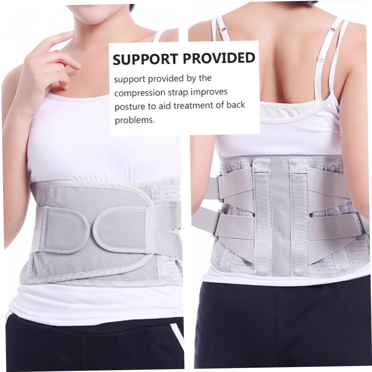 Abaodam Breathable Lumbar Brace Strap with Steel Plate Support Widened Waist Support Belt for Unisex Comfortable Back Therapy for Posture Correction and Muscle Pressure Relief Gray S