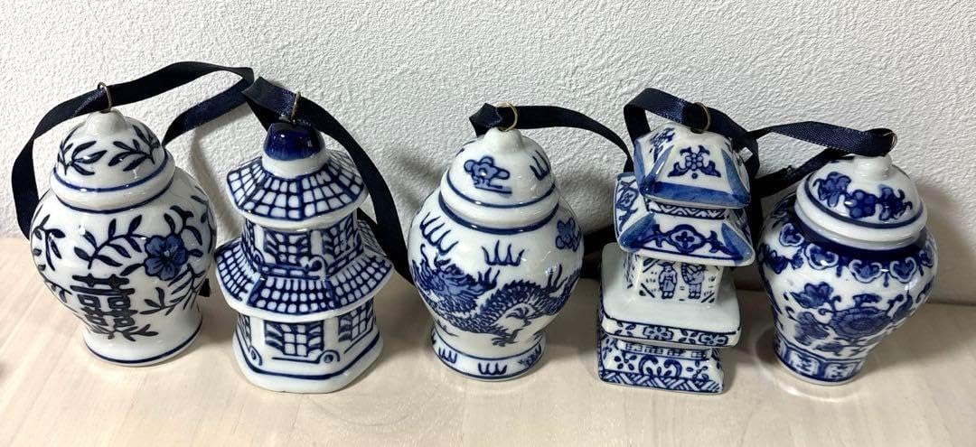 クリスマスオーナメントジンジャーポットシノワズリ中国チャイナ花瓶