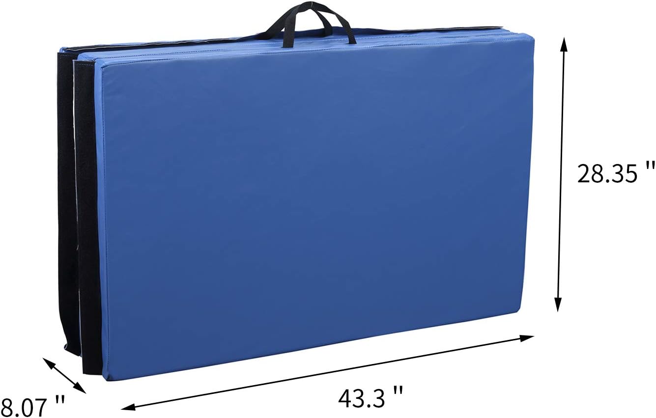 KOOLWOOM Gymnastics Mat PU Leather Thick Folding Panel for Gym Fitness Tumbling Yoga