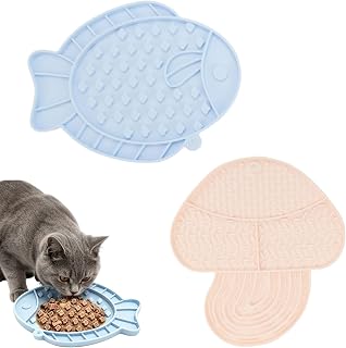 2 stycken slickmattor för katt, hundskål underlag silikon, läckagesäker hund