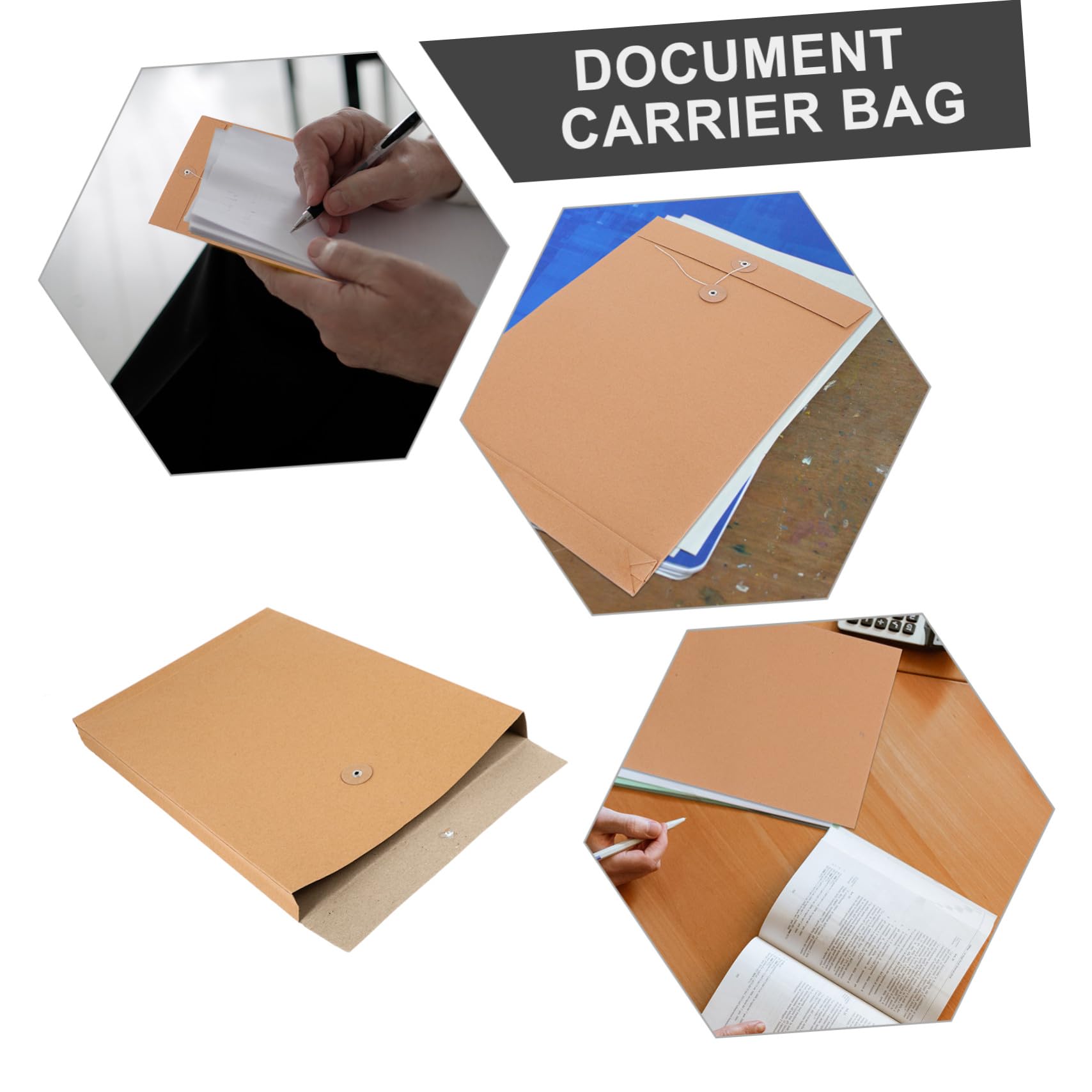 iplusmile 25piezas Cartera de Papel Kraft Organizador de Documentos Carta Carpeta de Archivos para Papelería de Oficina Bolsa para Documentos sobre Portafolios de Papel Kraft Unidades