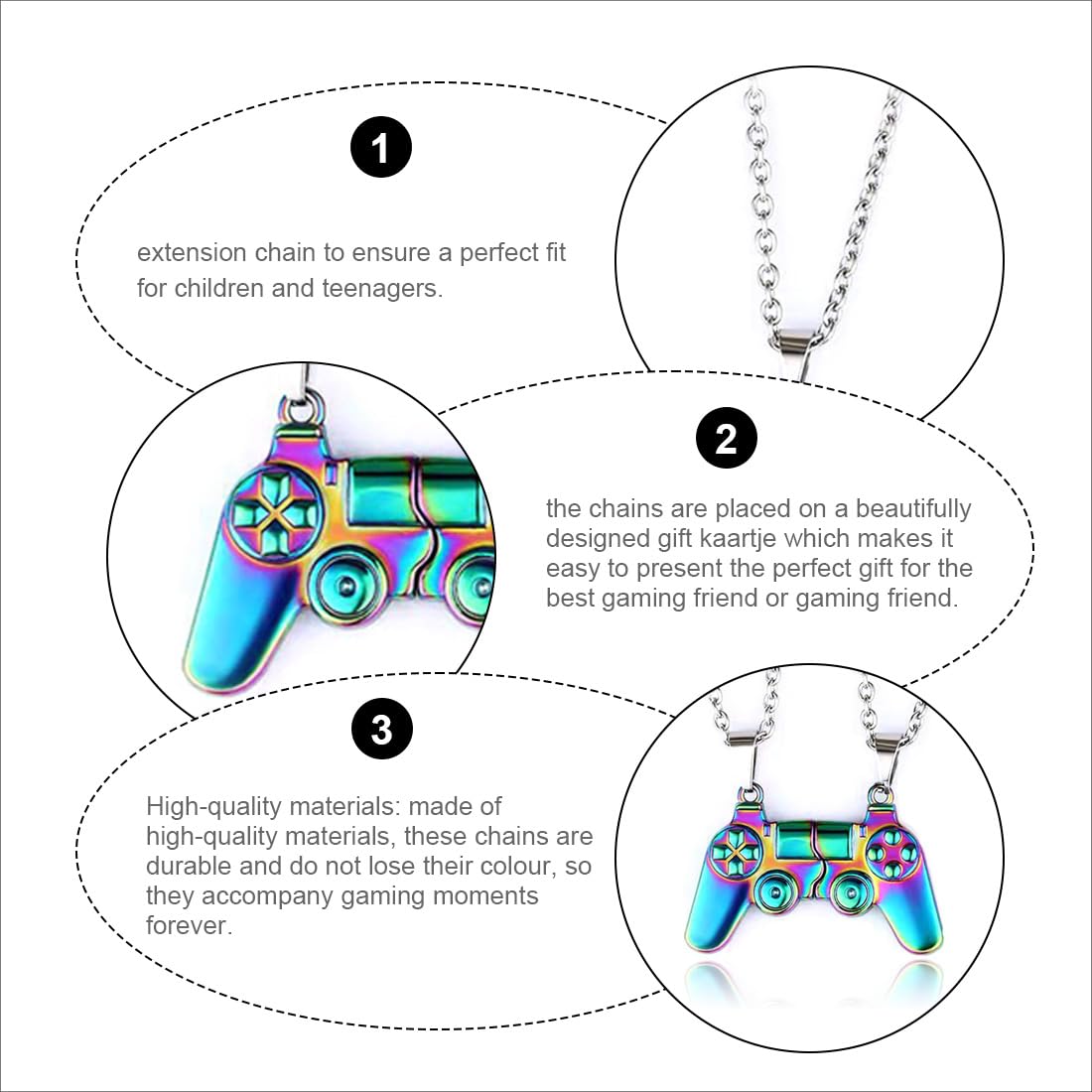 Doppelte Freundschaftskette - Magnetische BFF Kette - Anhänger - Geschenk für Gamer