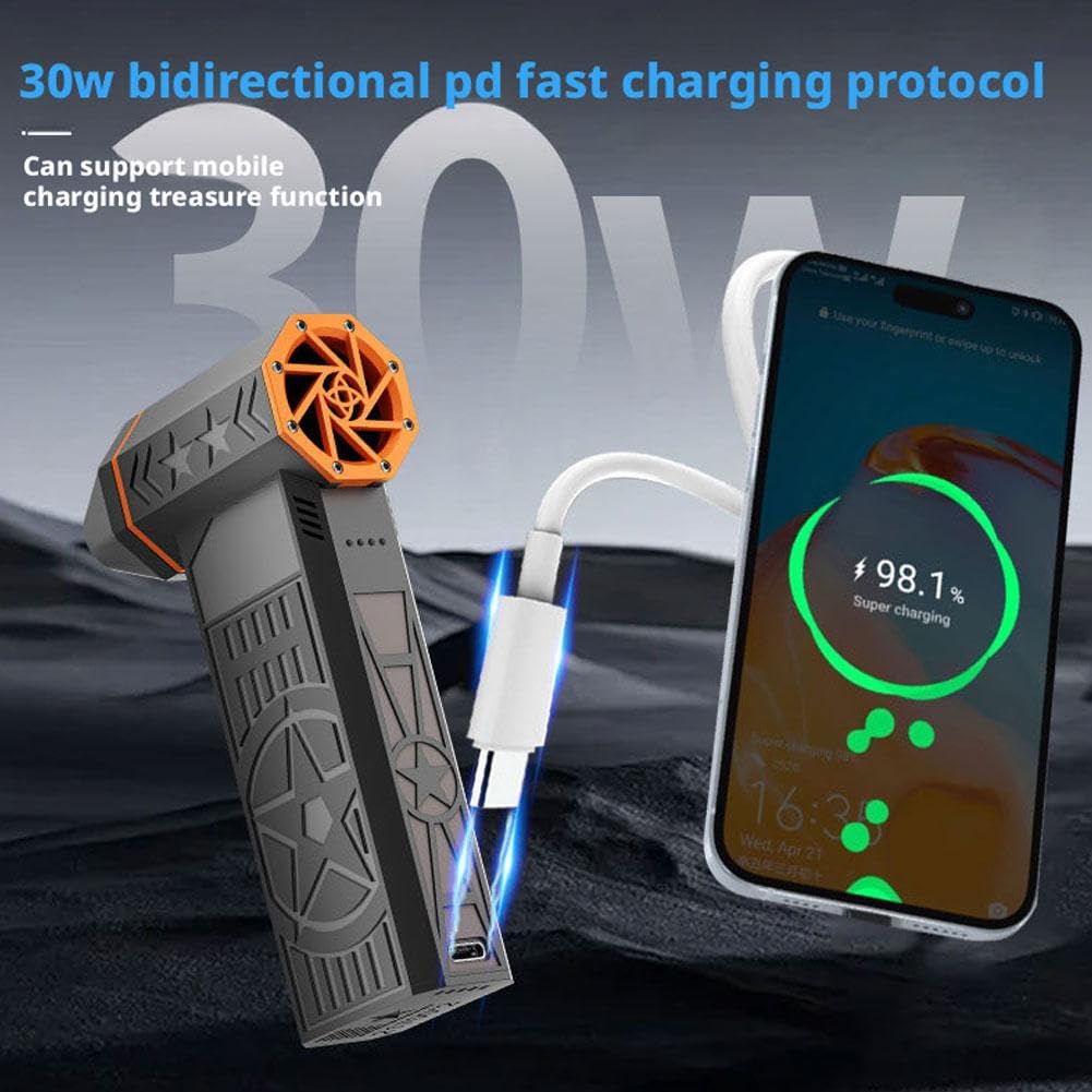 Souffleuse à neige thermique portable 5000 W avec technologie de turbine efficace utilisée pour le déneigement et le nettoyage des intérieurs de voiture avec buse et kit de collecte de poussière