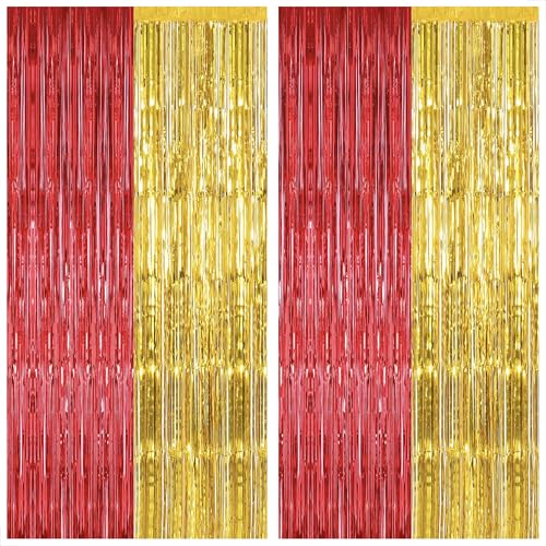 KatchOn Gold and Red Fringe Backdrop, Pack of 2