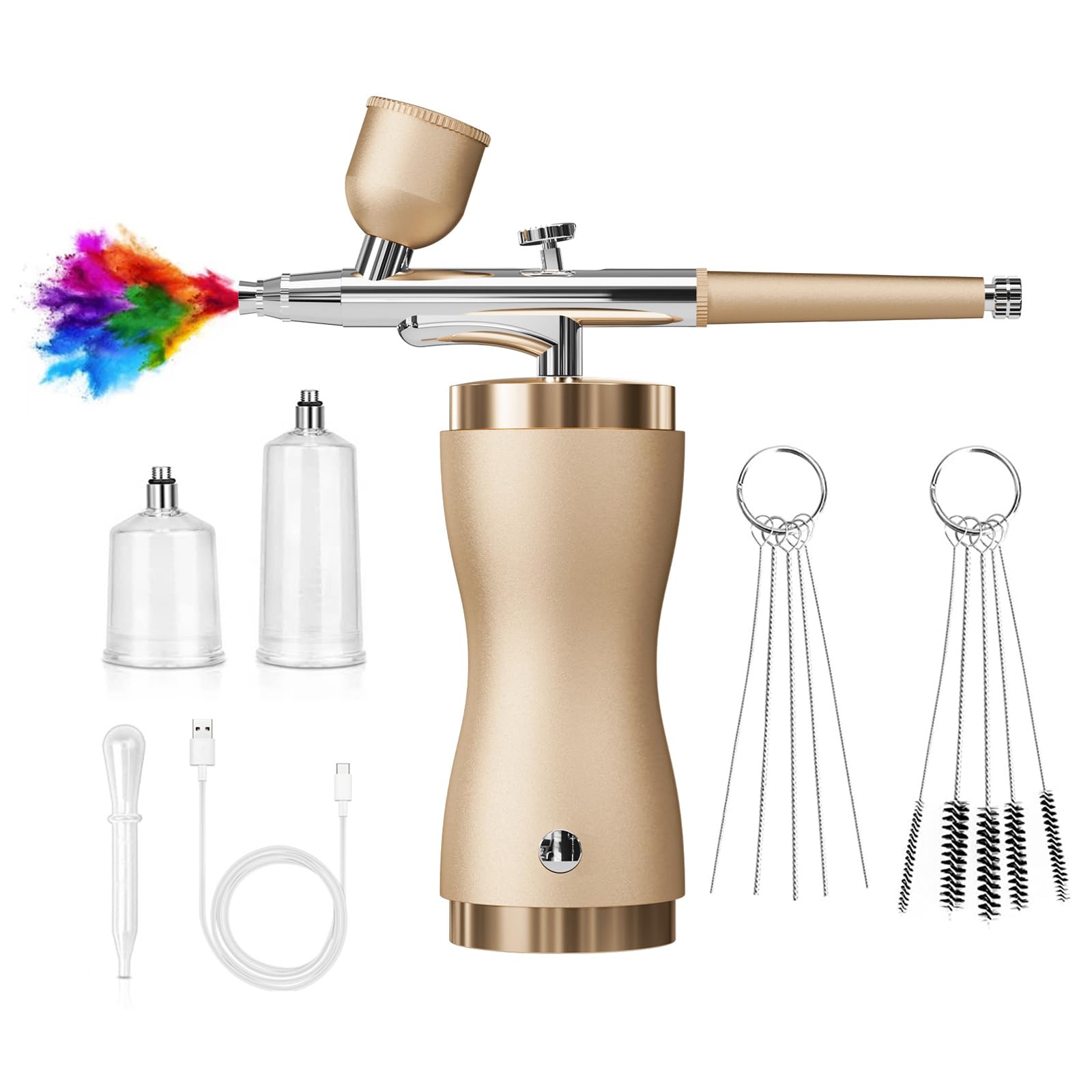 Jazuaiao Gold Metal Electric Sprayer With Detachable Design For Easy Maintenance For Artwork And Scale Model Projects Sprayer For Model Painting