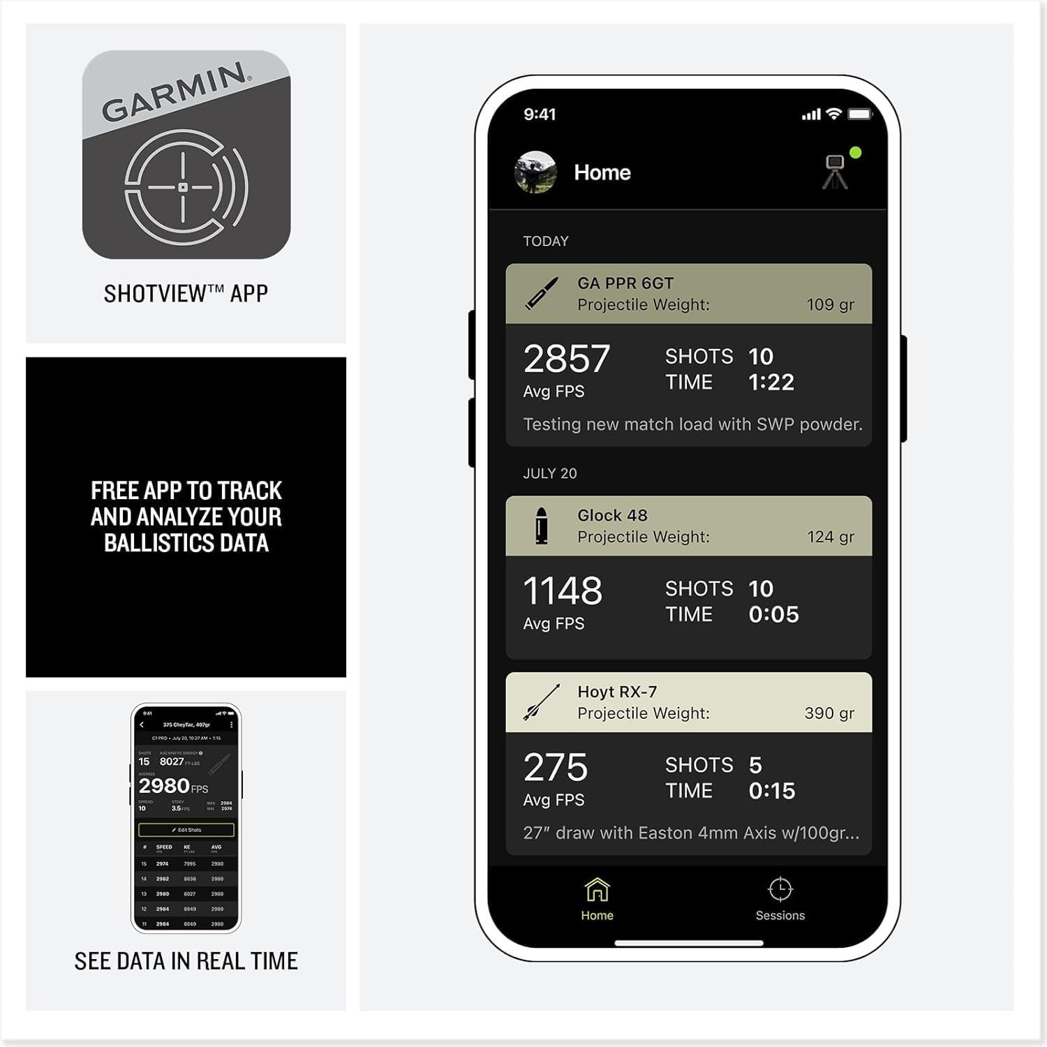 Garmin Xero C2 Ballistic Chronograph | Compact Reliable Chronograph Tracks Up to 10 Shots Per Second, Instant Readings from 100-5000 FPS with Tripod and Siganture Series Case Bundle