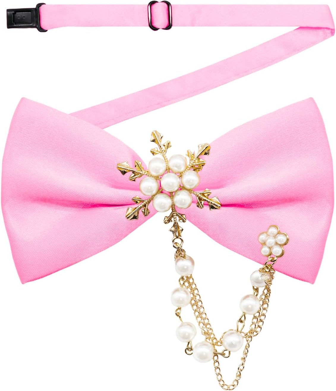 Versatile Pearl Bow Ties for Men, Satin Pre-Tied Bowties Clip on Mens Bow Tie for Tuxedo Vest Wedding Party Banquet