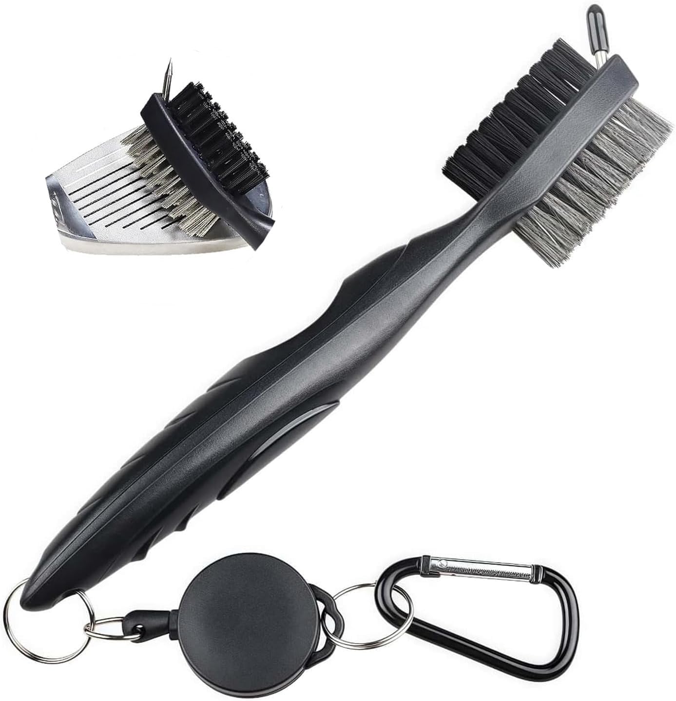 Cepillo de Golf y Limpiador de Ranuras 2 en 1,Limpiador Palos Golf,Regalos de Golf para Hombres,para Colgar en Bolsa de Golf