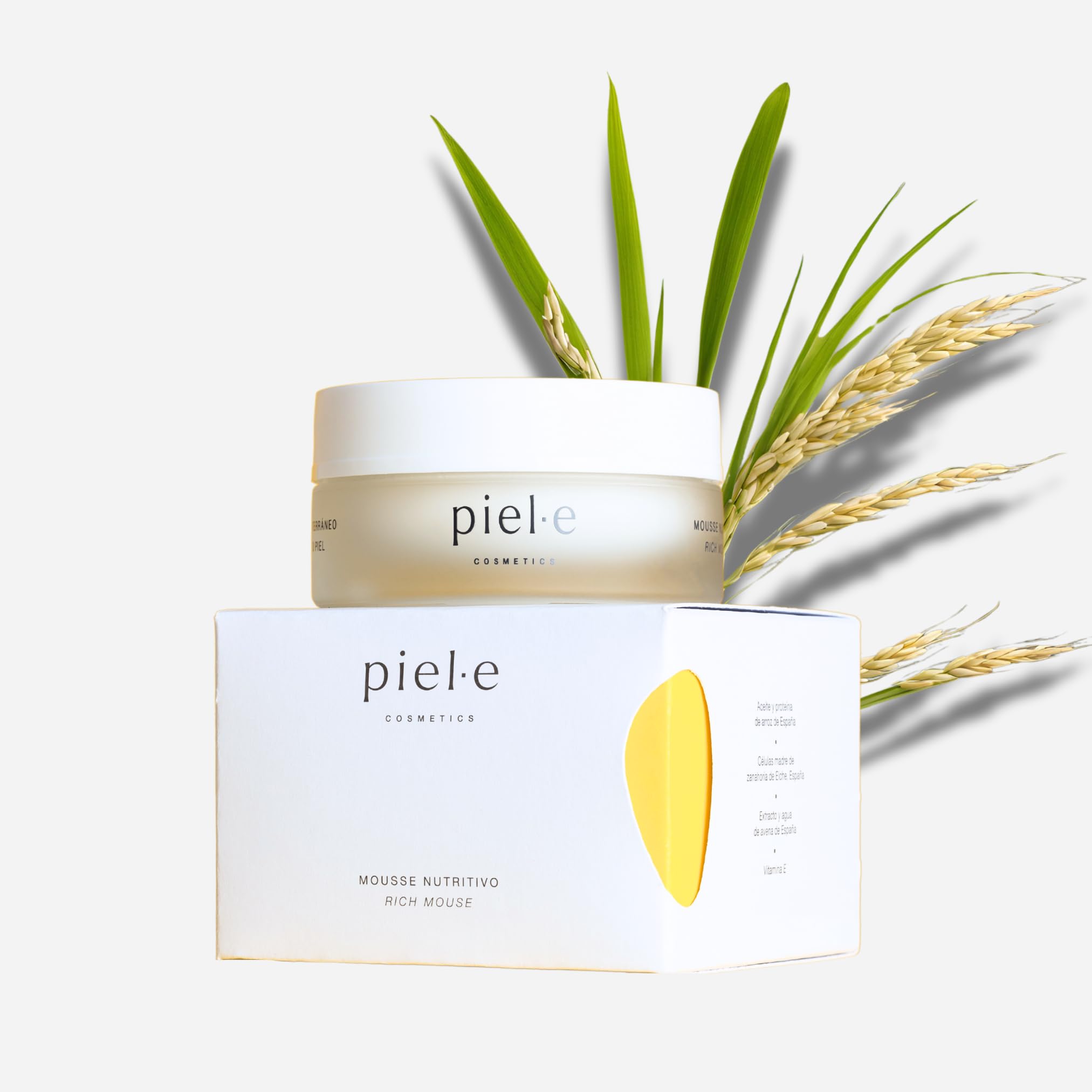 Mousse Hidratante y Nutritivo para Pieles Sensibles – Con Aceite de Germen de Arroz, Vitamina E, Células Madre de Zanahoria, extraxto de pepino – Repara, Hidrata y Protege – 94% Ingredientes Naturales