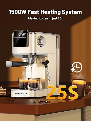 Miniatura 3 de KEENSTAR Máquina de café expreso de 20 bar con infusión rápida en frío, máquina de café caliente y helado, cafetera espresso con espumador de leche,