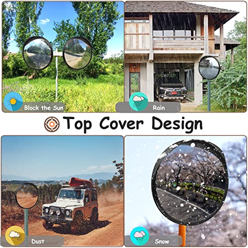 Arcylic Convex Mirror 12" Security Mirror, Adjustable Fixing Bracket Wide Angle Clear View For Indoor Outdoor Driveway Parking Garage Warehouse Office By Hydencamm (12 Inch) #TOP2