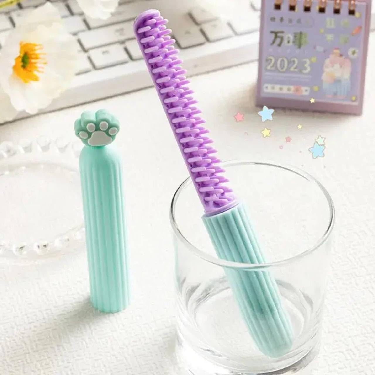 TARTAMYA Hair Comb, Portable Travel Lovely Decorative Cartoon Hair Comb With Cover, Easy To Carry For Travelling, Multicolour, 1 Pcs 2