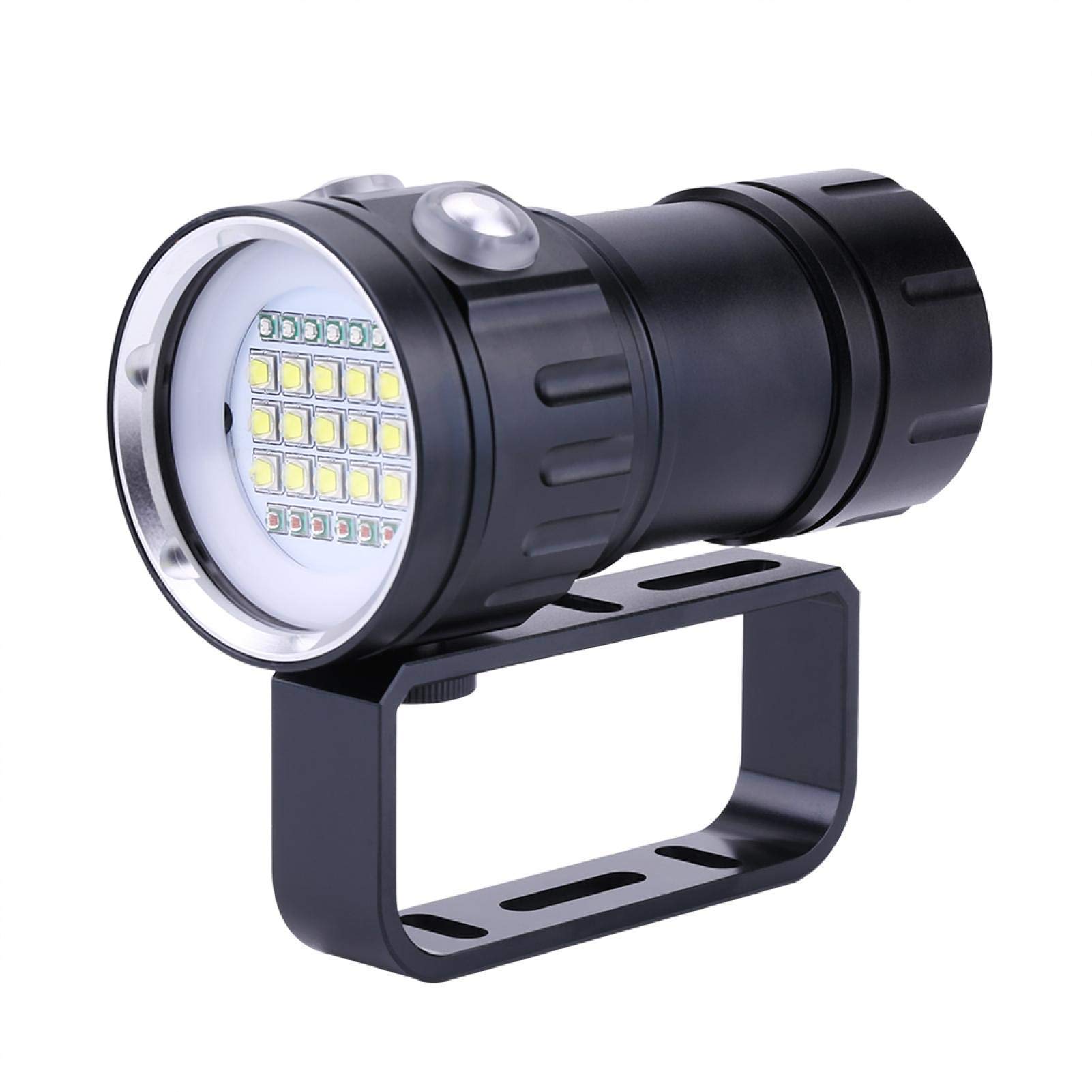 Lampe de Plongée sous Marine IPX8 Etanche 18000LM Lampe Torche sous l'eau 80m pour Photographie et Vidéo