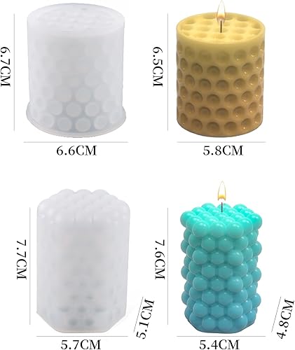 Miniatura 2 de Moldes de vela de burbujas para hacer velas, molde de silicona para velas de hexaedro 3D para hacer velas perfumadas, jabones, cera, fundición de
