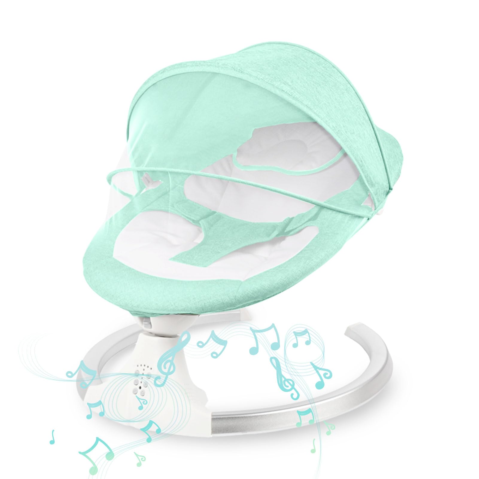 TDOOBaby Swing for Infants, Baby Swing Crib Electric Rocking Chair with 5 Swing Speed, 3 Timer Settings & Pre-Set Lullabies, Portable Baby Swing with Tray And Remote Control And Mosquito Net