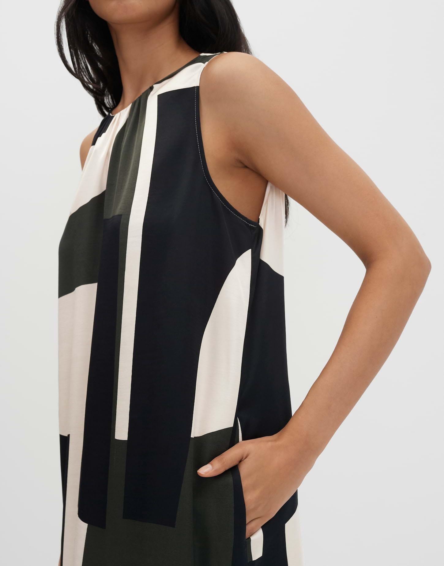 someday Damen Midikleid | Sommerliches Trägerkleid mit abstraktem Druck