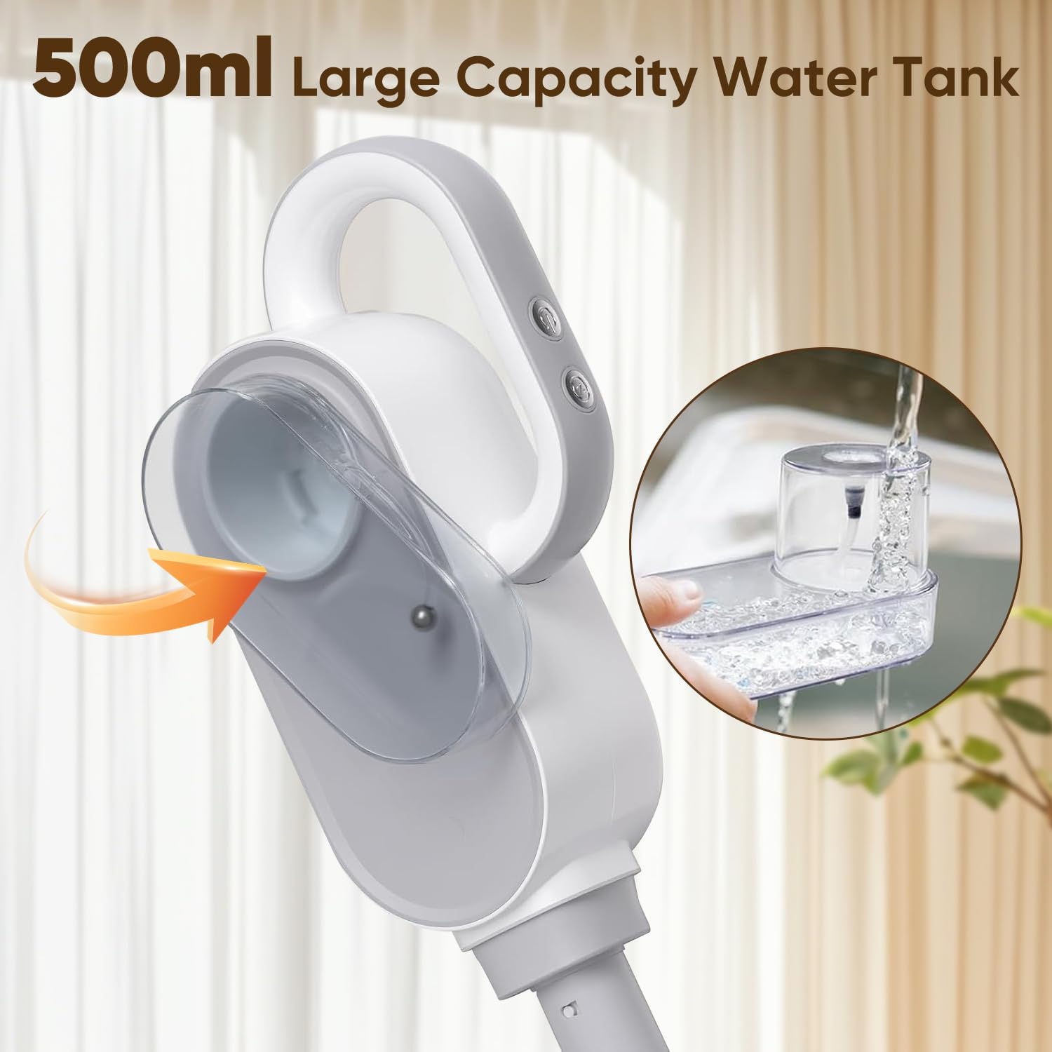 Steam Mop, 13-in-1 Powerful Detachable Handheld Steamer with 14 Accessories, 500ML Removable Tank & 23FT Power Cord for Floor Cleaning, Hardwood, Tiles, Window, Carpet