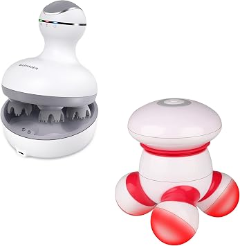 cotsoco Electric Head Massager & Handheld Massager Mini Portable Vibrating Body Massager for Pain Release