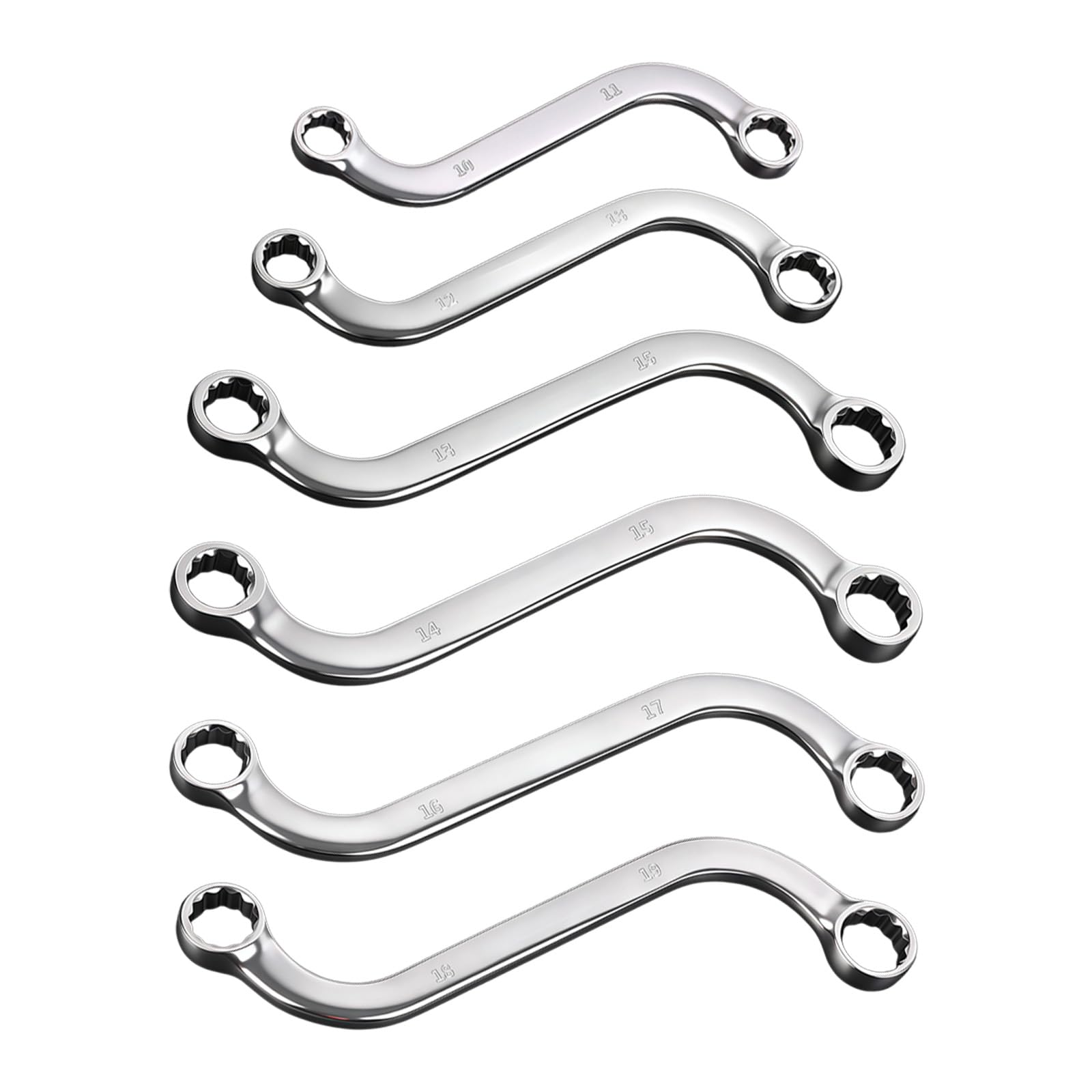 Zxfdsfdbnm Six Piece Set Compactly 12 Point Double End Offset Box Wrench Ideal For Car Maintenance And Household Repairs Tool Prolonged Use End Head Antislip Design Tight Space Maintenance