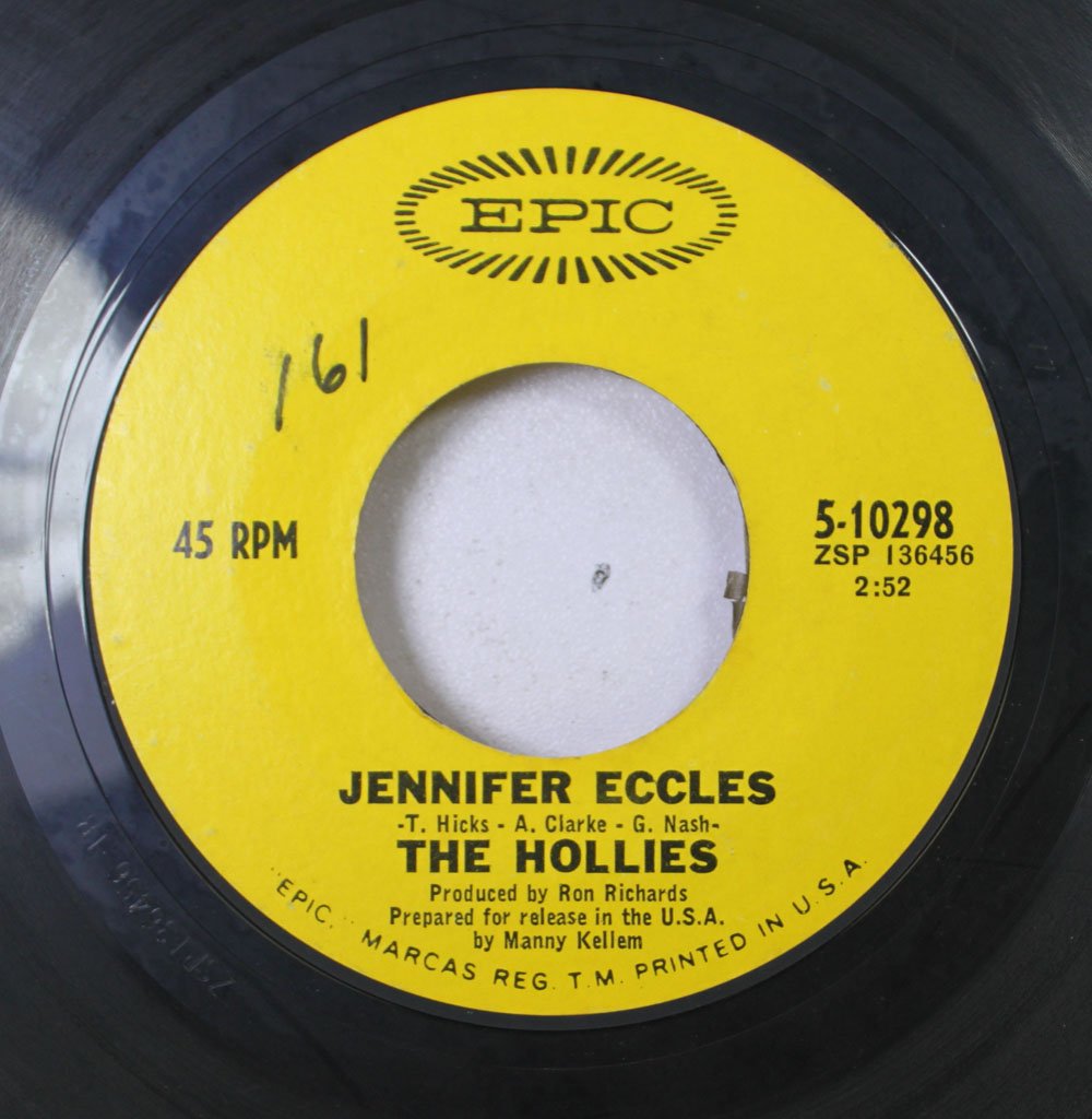 THE HOLLIES, THE HOLLIES The Hollies 45 RPM Try It / Jennifer Eccles