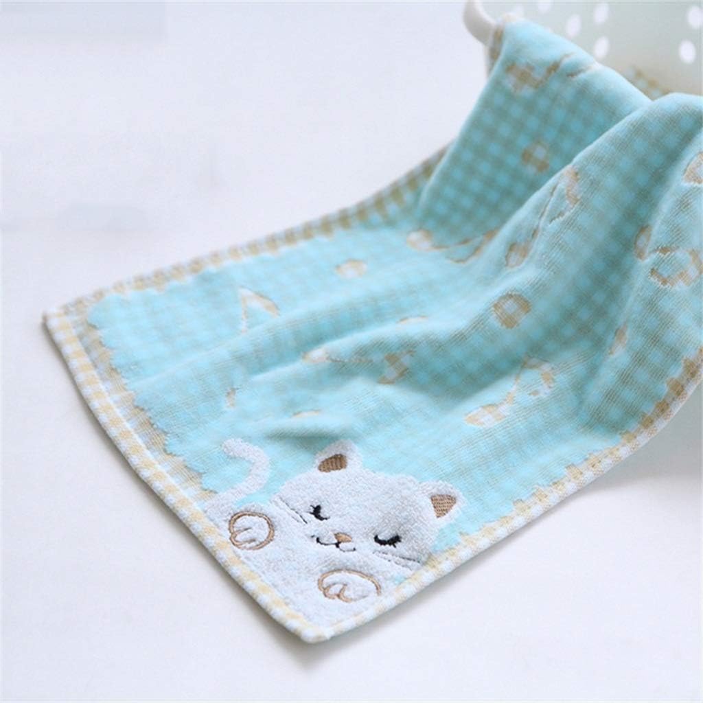 2 pcs Comfortable Cotton Children Kids Towel Super Soft Kids Kittens Strong Water Absor High End Towel (Color :) (Blue)
