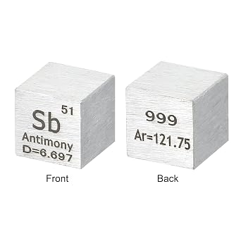 PATIKIL Antimony Cube, 10mm Sb-Density Cube