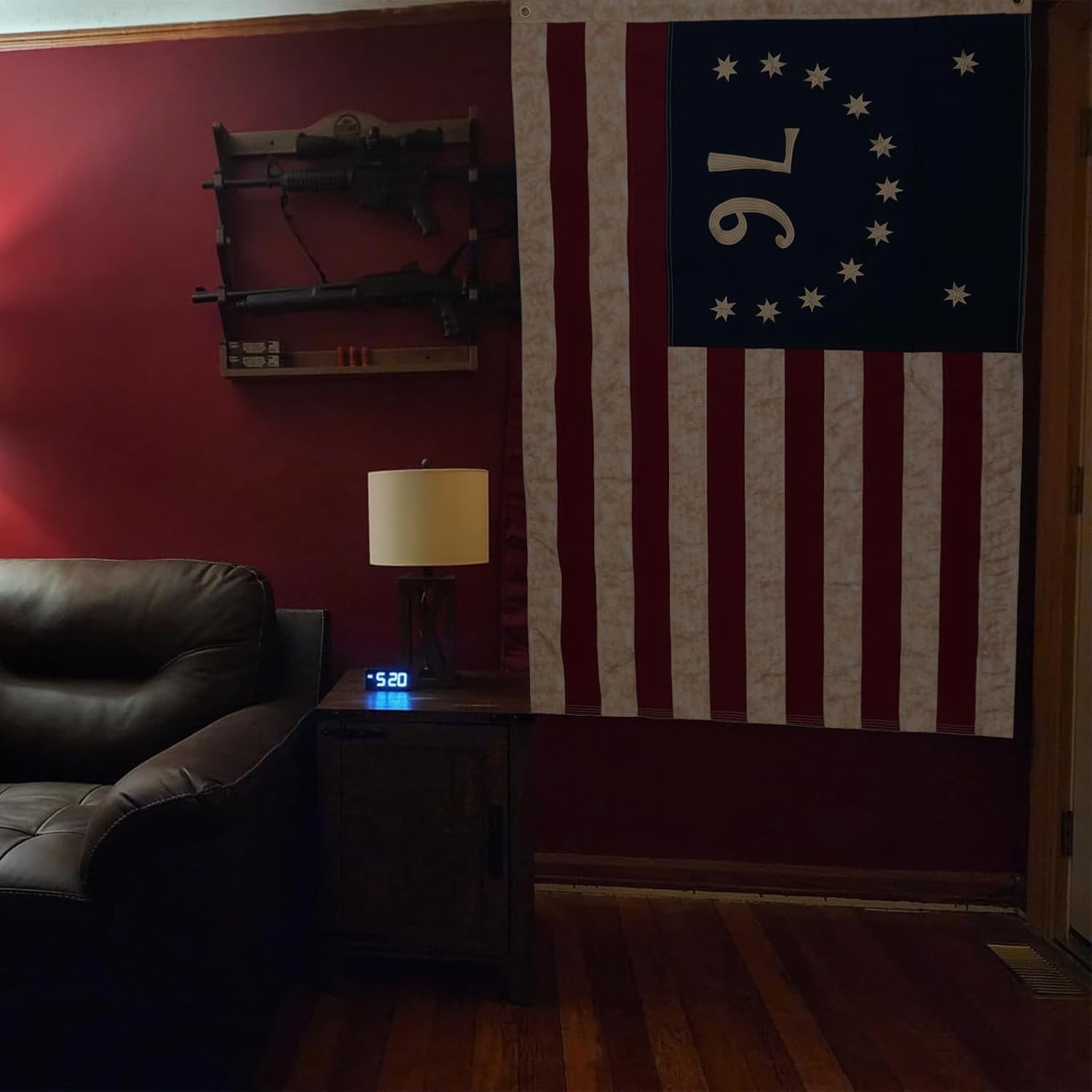 Bradford Vintage 76 Bennington Flag 3x5 ft Cotton for Outside, Heavy Duty Tea Stained 1776 American 250th Anniversary Flag Aged Looking for 4th of July Cloth Old USA US 1776 Flag