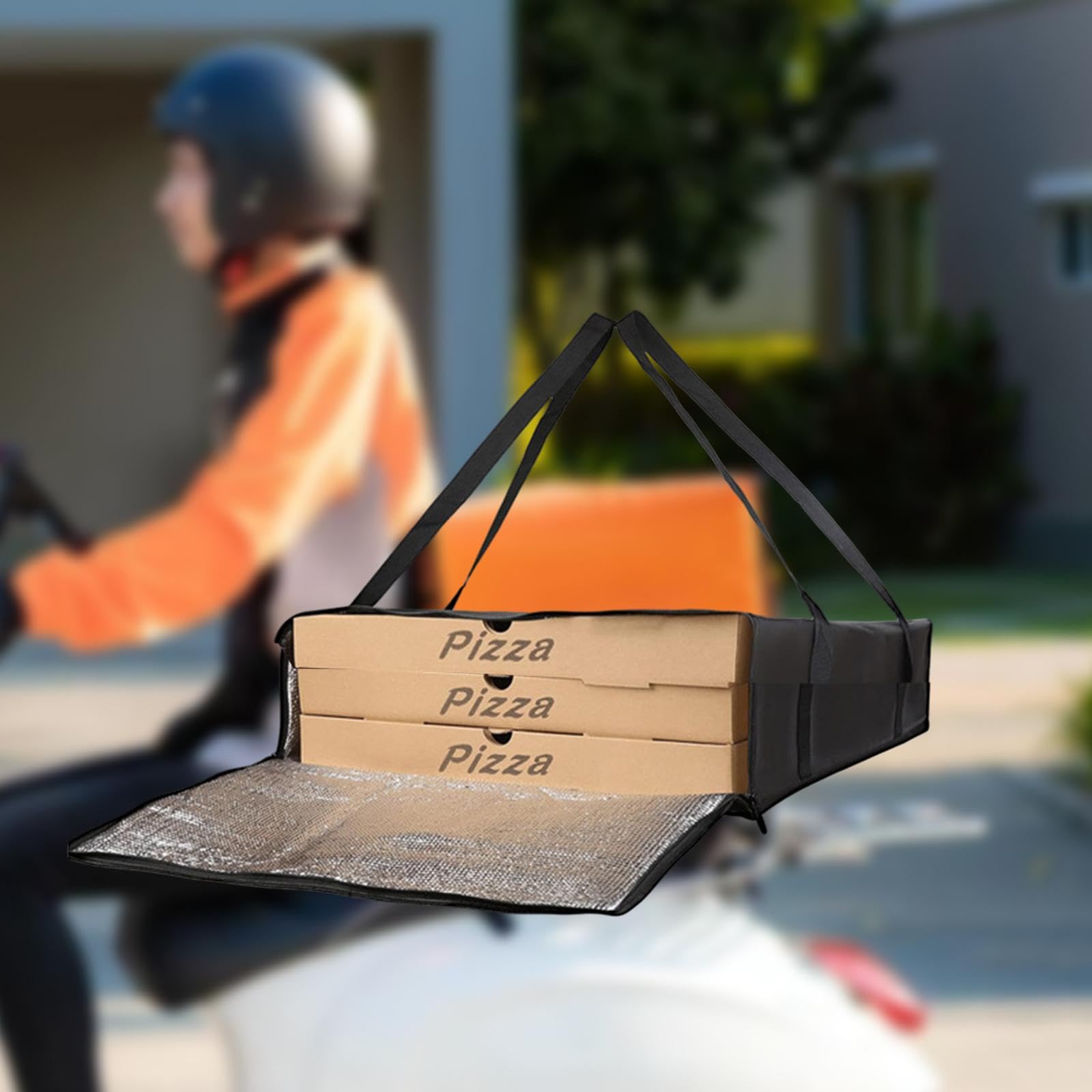 Sac de Livraison Isolé, Sac de Transport Chauffe-pizza, Léger avec Poignée Renforcée pour Le Camping, Les Voyages D'affaires, Peut contenir 3 boîtes à pizza