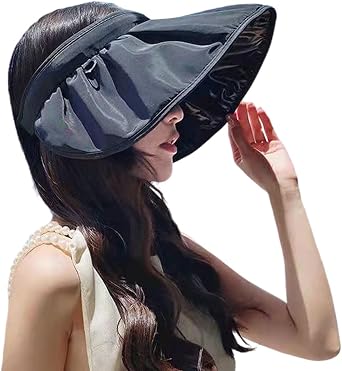 Korean Womens Solar hat UPF50+ Ultraviolet Sun Sunscreen Sun hat Beach Covered face Empty -top Sun hat