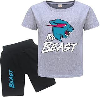 Gamer Lighting Cat YouTube Gamer Logo Merch T-Shirts and Shorts 2 Piece Sets Youtuber Round Neck Short Sleeve Tee Top and Shorts