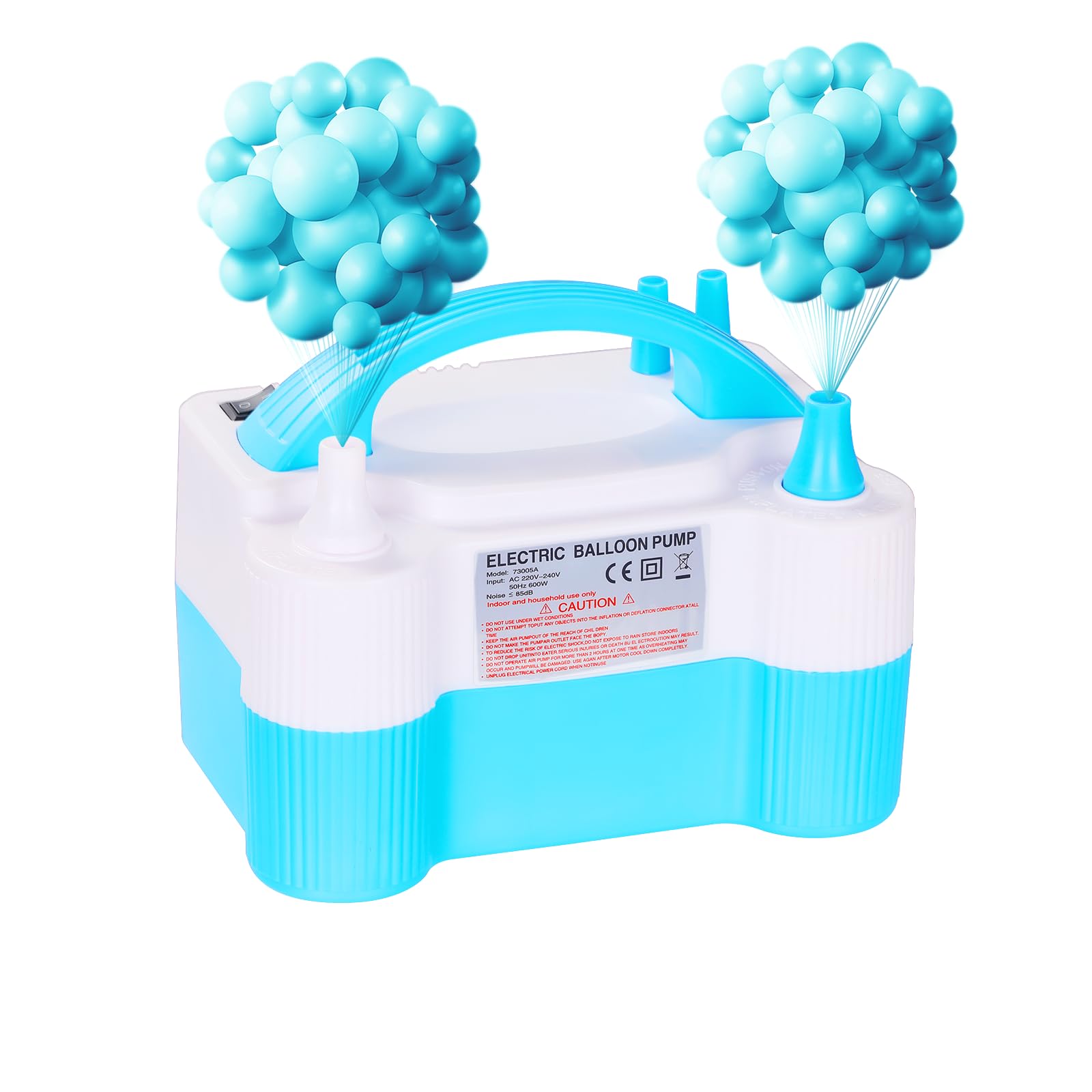 zikillya® Electric Balloon Pump, 600W Portable Dual Nozzle Inflator for Parties, Weddings, Birthdays & Decorations (AC220-240V)