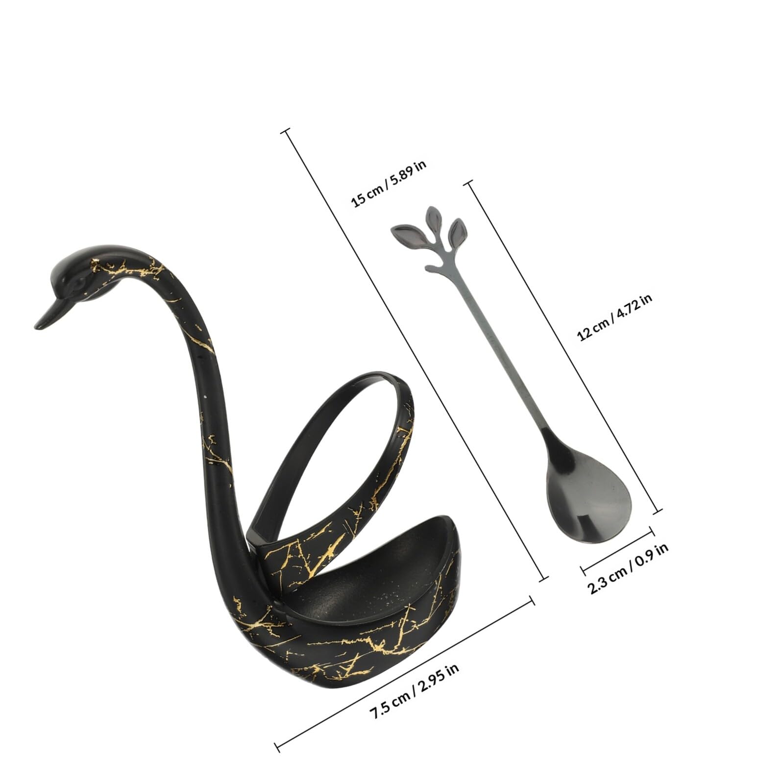 TOYANDONA Juego de Cucharas de Café de Acero Inoxidable Base en Forma de Cisne, Diseño Portátil y Clásico Europeo para Utensilios de Cocina y Postres