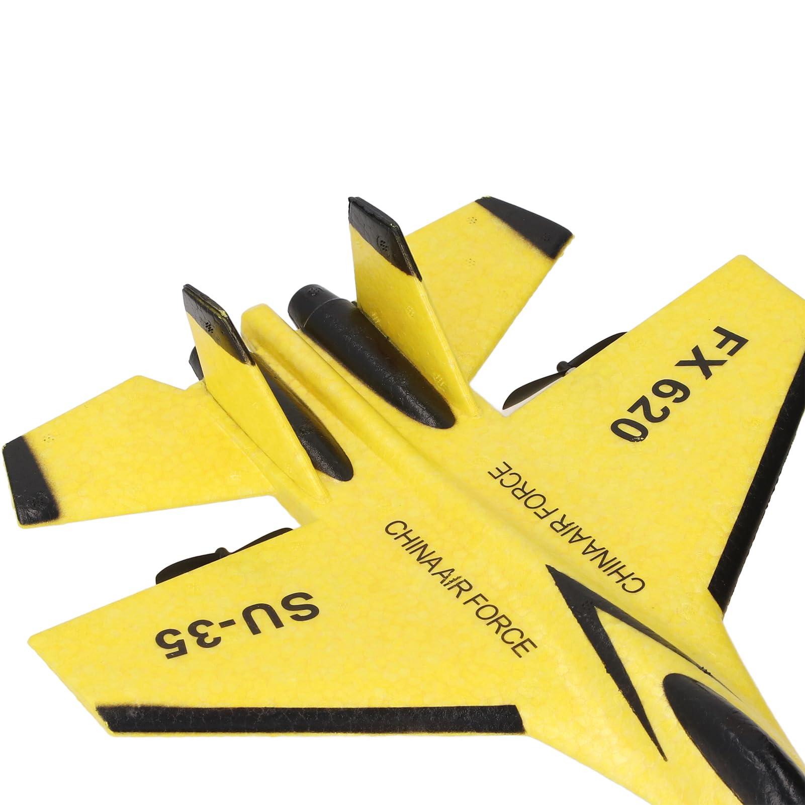 Aliante RC, Costruzione in Schiuma Aereo Telecomandato Leggero Resistente Agli Urti con Giroscopio a 3 Assi e Doppia Potenza del Motore, per Giocattolo da Esterno per Bambini (YELLOW)
