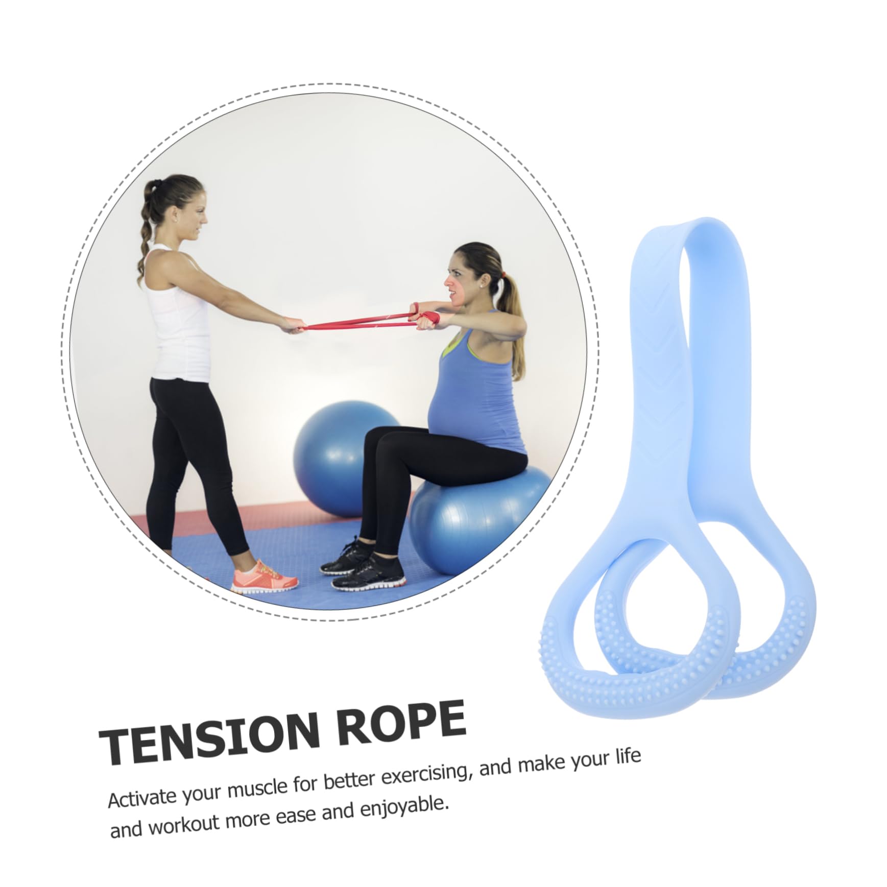 Toyvian Banda elastica di tensione fascia per esercizi bande di resistenza con manici bande di allenamento banda elastica di resistenza al fitness Gel di silice Sky-Blue