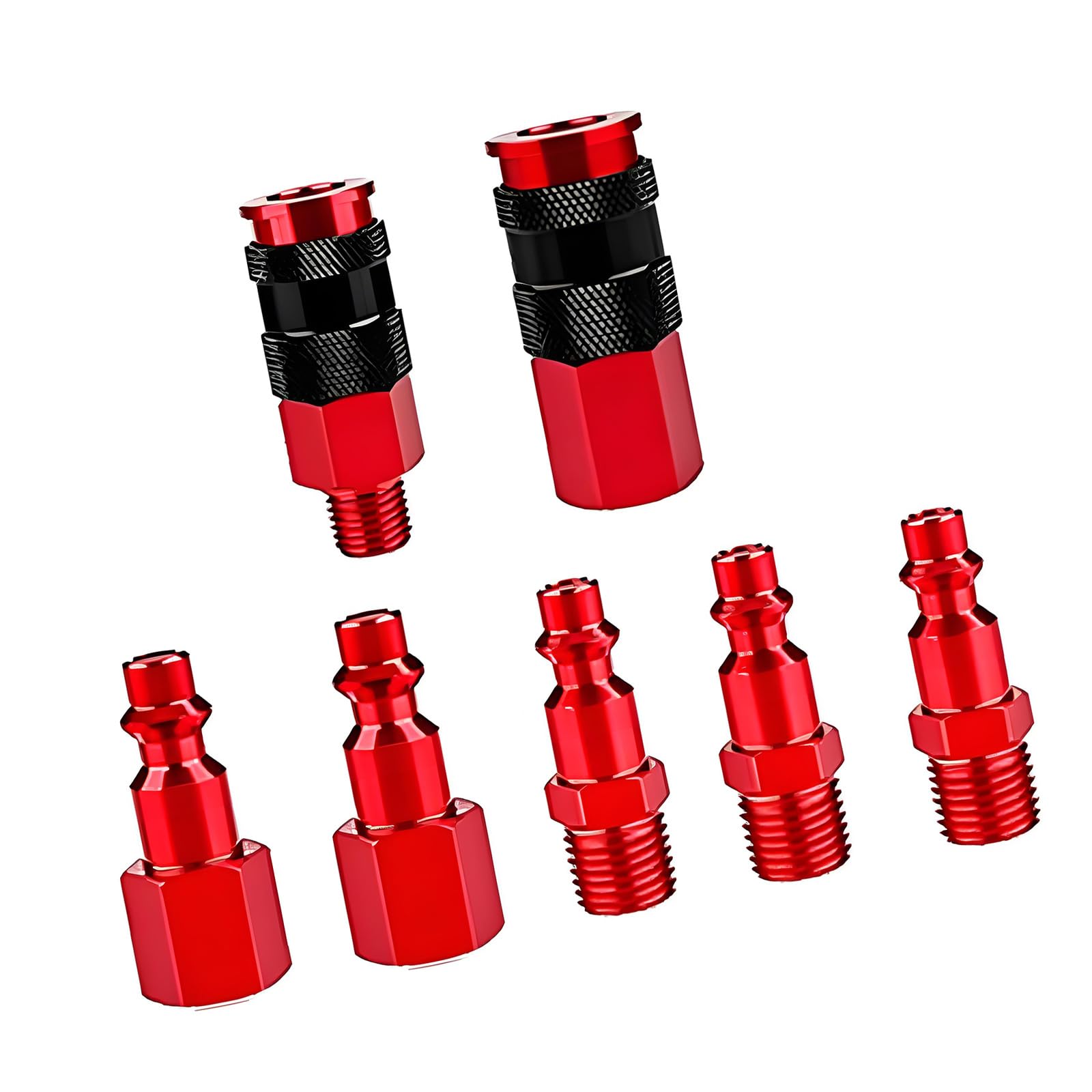 Kfwfuaee A Garage Pneumatic Connector Set, 1/4 In Npt Luminum Lloy Coupler Plug Fittings For Ir Hose Setup, Repair Use Ir Hose Fitting Ssortment Pneumatic Connector Compressor Coupler Dapter Line Plug Tool