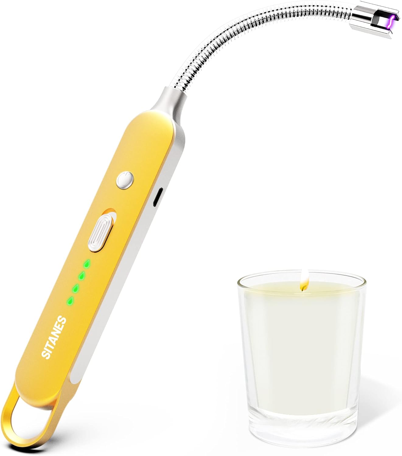 SITANES Candle Lighter Electric Plasma Arc Long Lighter with USB Rechargeable LED Display 360° Flexible Neck Flameless Lighter for Candles Grill Camping BBQ Gas Stoves : Health & Household