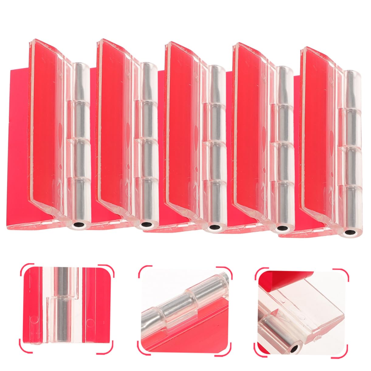 Lurrose 5 Set Cerniera Autoadesiva Cerniere Per Acquari Cerniere Per Scatole Decorative Bagno Mobilia Sostituzione Della Cerniera Del Pannello Acciaio Inossidabile 6 Pezzi * 5