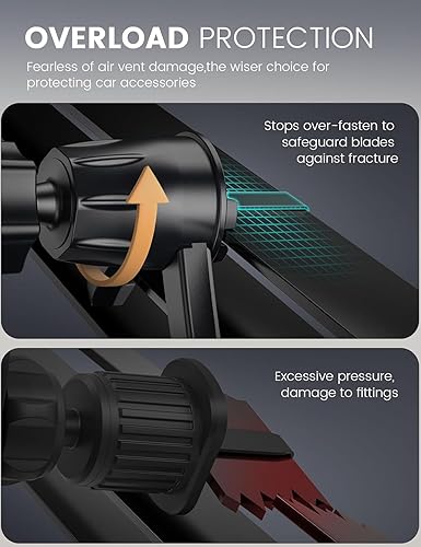 Miniatura 3 de Soporte para teléfono con ventilación de aire para automóvil, rotación ajustable de 360 grados, clip de gancho y patas, soporte doble, estable,