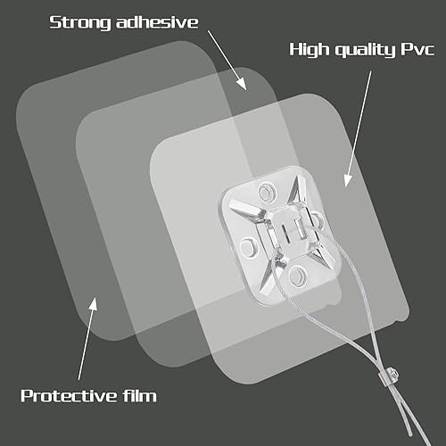 Vista 5 de Paquete de 2 correas de seguridad ajustables para TV, sin taladro, adhesivas, anti-punta, anclajes para muebles a prueba de bebés, correas