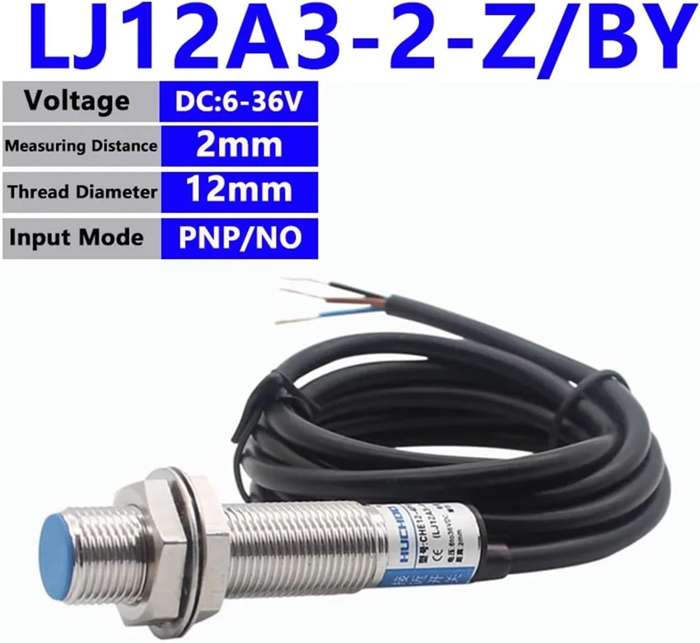 Approach Sensor LJ12A3-2-Z/BX LJ12A3-2-Z/BY inductive Proximity Sensor Switch M12 4mm DC 6-36V NO NC NPN PNP(LJ12A3-2-Z-BY)