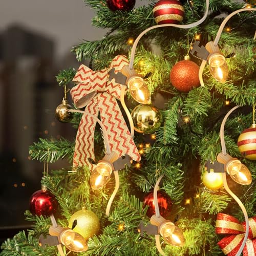 Basysion Christmas Village Lights 17.7 FT with C7 White Accessory Cord with 15 LED Light Bulbs and Outlet Warm White for Christmas Halloween Pumpkins Village Houses Craft Decoration by Basysion - Image 5