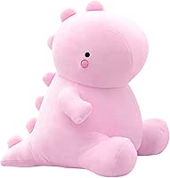 VHYHCY Cute Dinosaur Plush Toys, Fat Dinosaur Stuffed Animals Dolls, Soft Plush Dino Plushie, Birthday Gifts for Kids Girls Boys Pink 12 inch