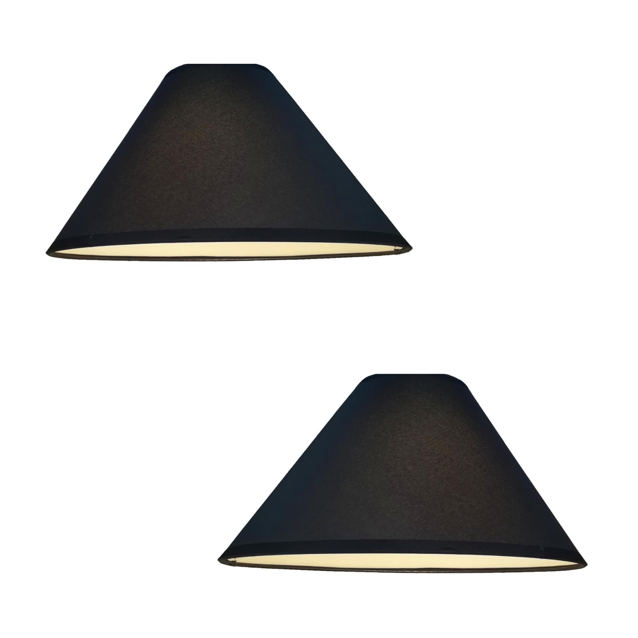 Pack of 2 - Empire Cotton Coolie Lamp Shades for Table Lamps and Pendant Ceiling Lights - 35cm Dia (2, Black) โ image 1