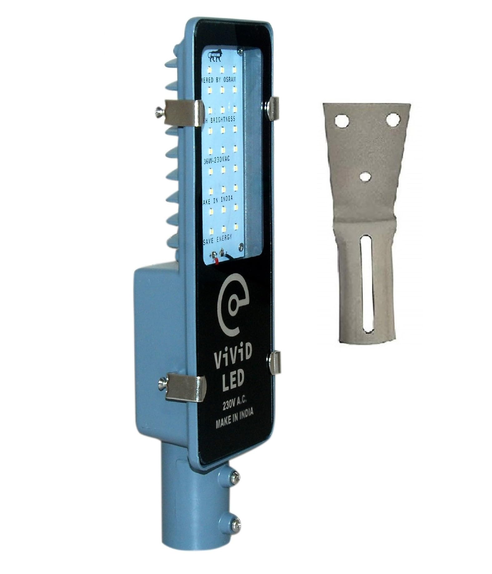 ViViD LED 36 Watts LED Street Light with AUTO ON Off Sensor, Wall Mounted Clamp (Pack of 1) (Pack of 1)