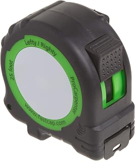 FastCap PSSR-25 25-Foot ProCarpenter Lefty/Righty Measuring Tape with FastPad, Pencil Sharpener & Rubber Boot