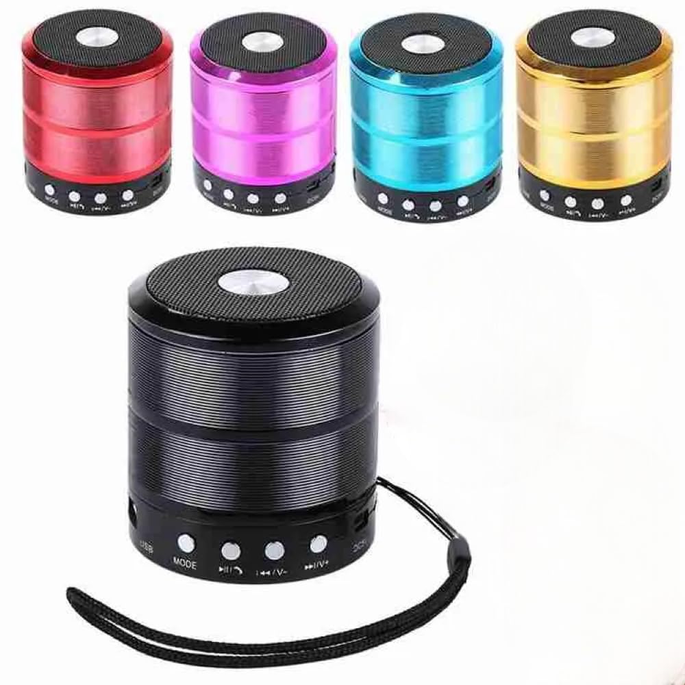 Mini Caixa de Som Bluetooth Portátil WS-887 Rádio FM USB SD Auxiliar (Cinza)
